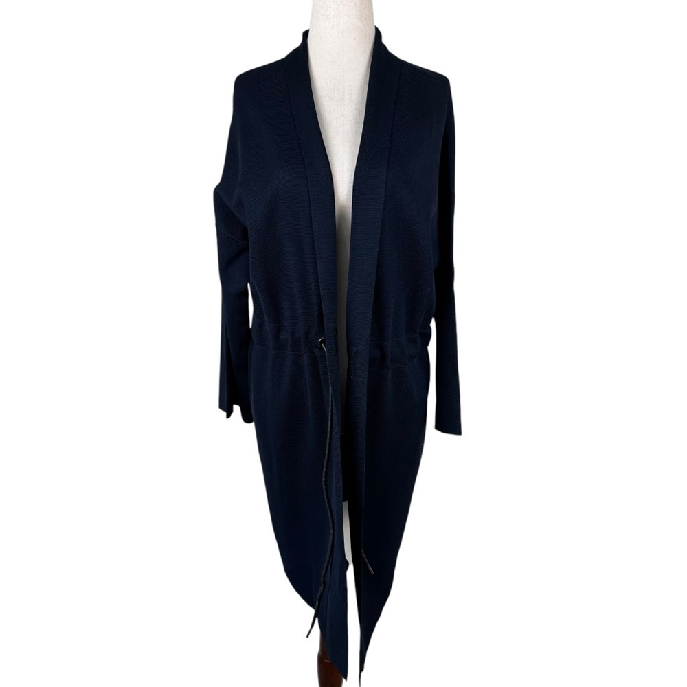 Chicos Travelers Navy Open Front Cardigan